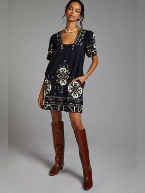 dinah collared halter tunic dress Anthropologie + Dinah Collared Halter Tunic Dress